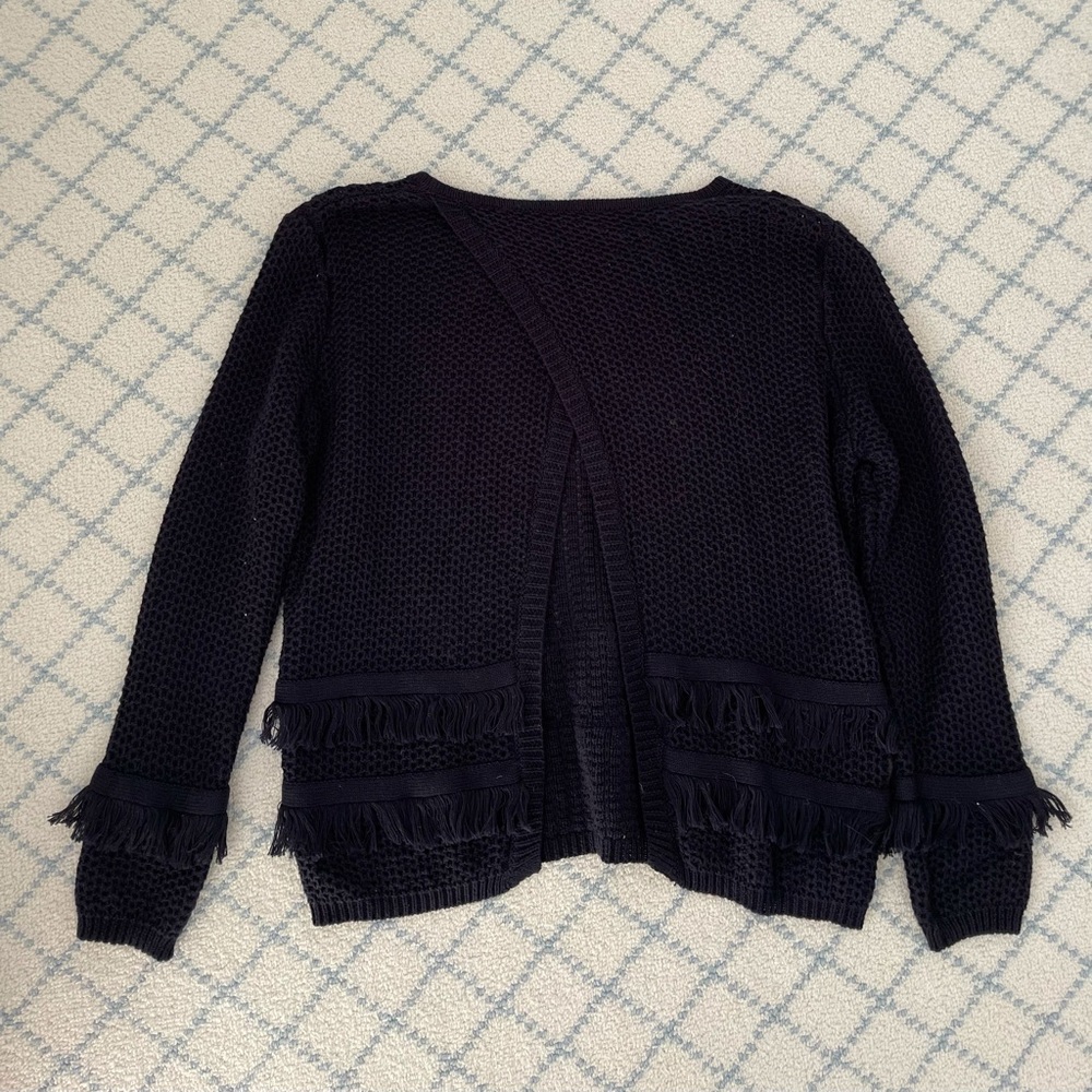 Cotton by autumn cashmere fringe openback sweater